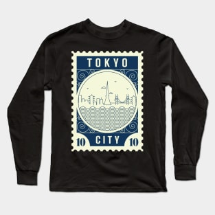 Tokyo Stamp Design Long Sleeve T-Shirt